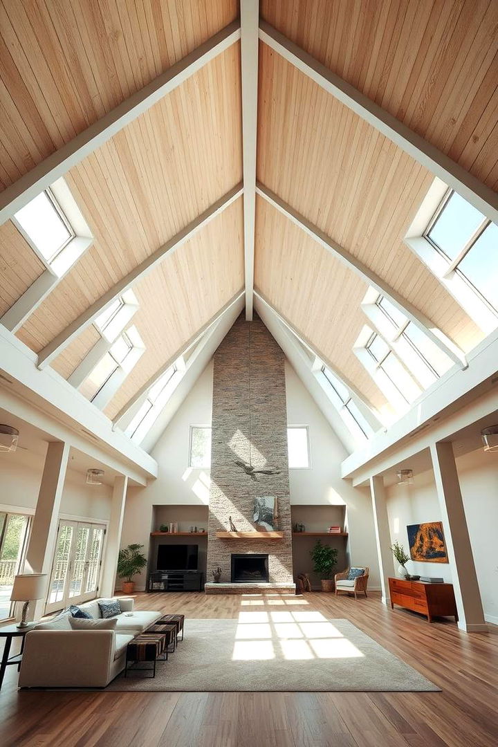 Vaulted Ceiling Ambiance for Spacious Serenity - 22 Living Room Ceiling Ideas