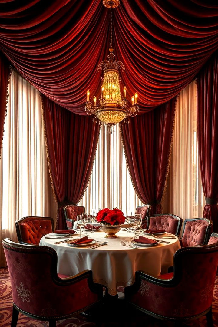 Velvet Finishes for a Touch of Luxury - 22 Dining Room Curtain Ideas