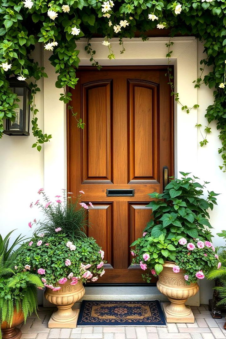 Verdant Planter Integration - 22 Mediterranean Front Door Ideas