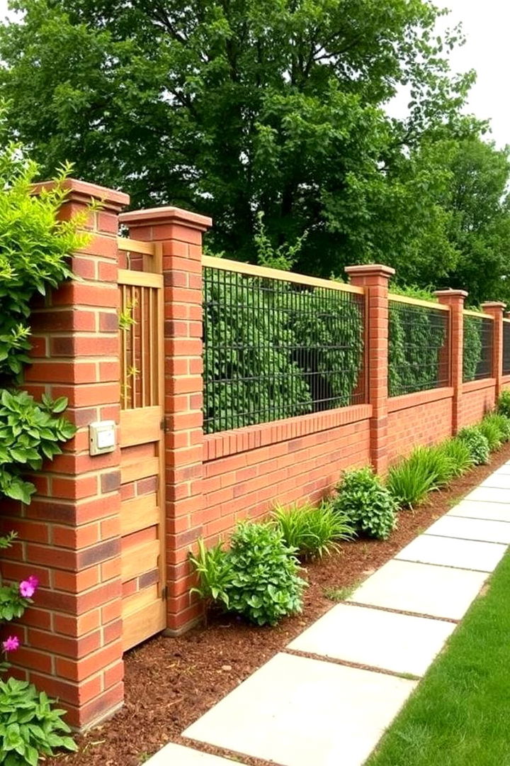 Versatile Brick Partitioning - 22 Front Yard Brick Fence Ideas