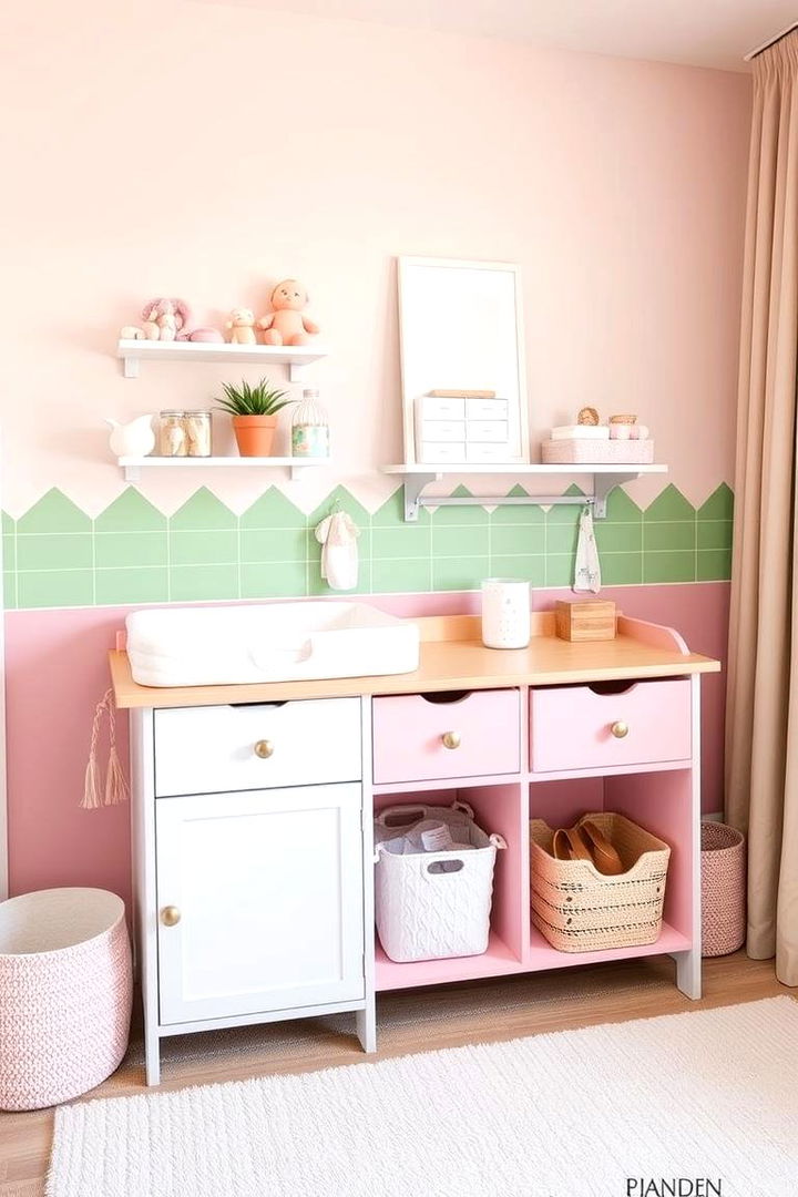 Versatile Changing Stations - 22 Pink and Green Nursery Ideas