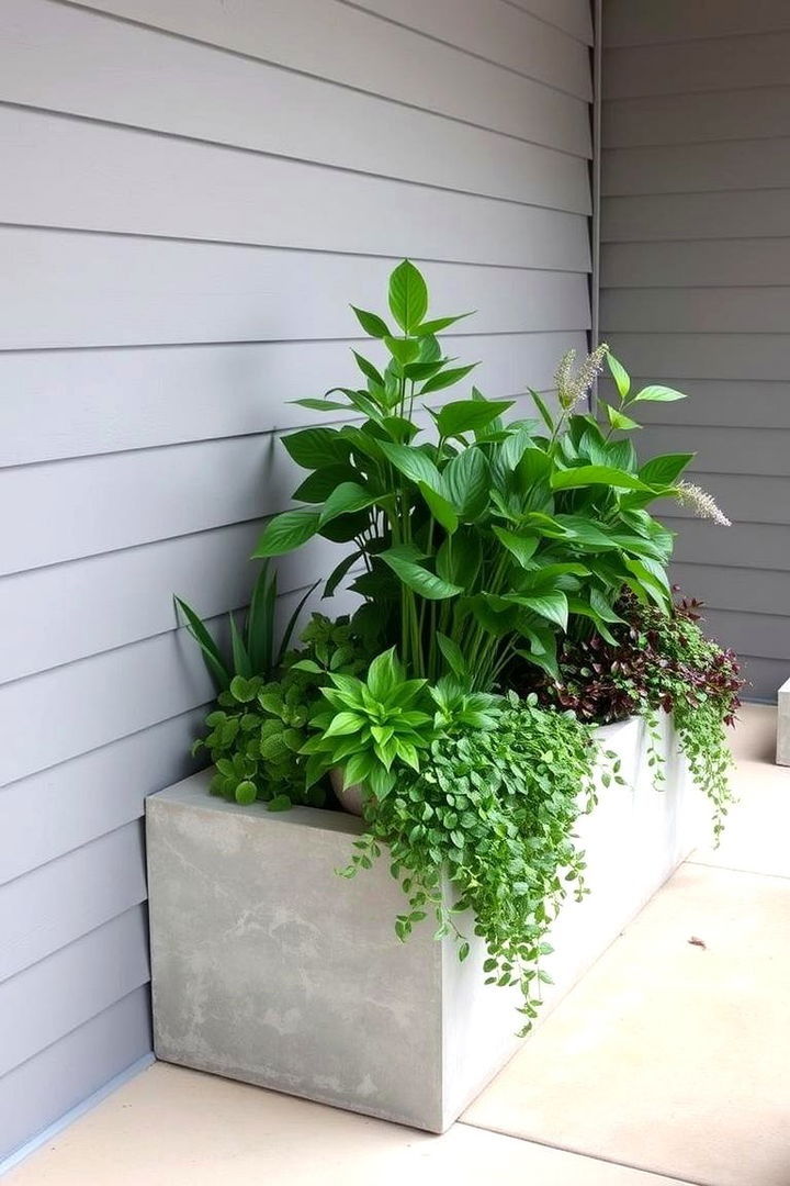 Versatile Concrete Planter Boxes - 22 Concrete Porch Ideas