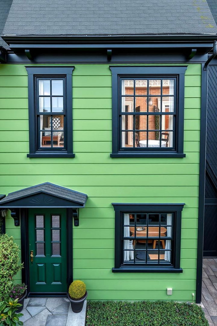 Versatile Design Coordinates - 22 Green House Exterior With Black Trim
