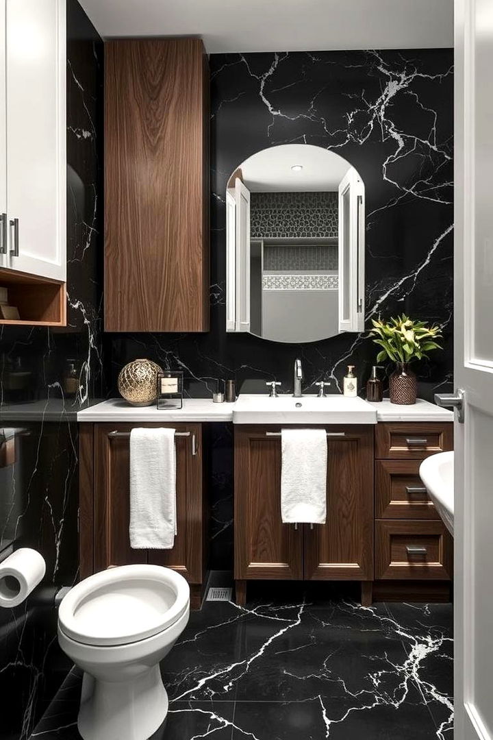 Versatile Design Timeless Touches in Black Marble Bathrooms - 22 Black Marble Bathrooms