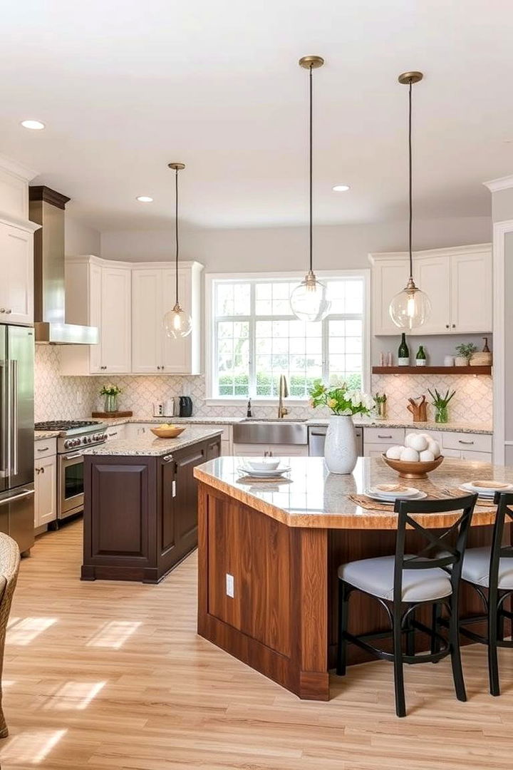 Versatile Entertaining Spaces - 22 Double Island Kitchen Ideas