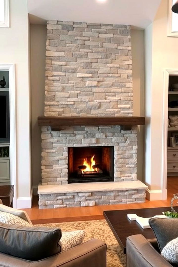 Versatile Faux Stone Ideas for Cozy Spaces - 22 Faux Stone Fireplace Ideas