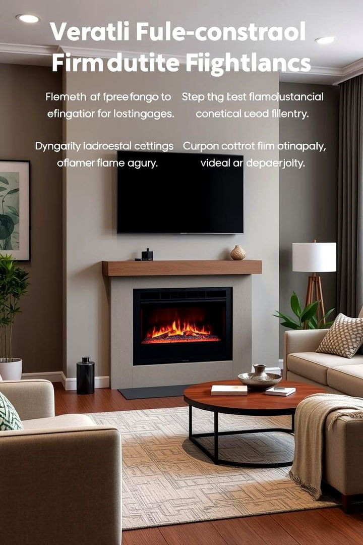 Versatile Flame Adjustable Electric Fireplace - 22 Electric Fireplace Ideas