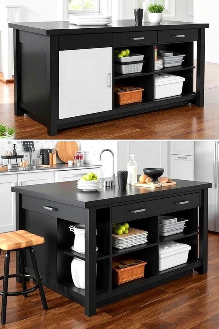 Versatile Functional Hub - 22 Black Kitchen Islands