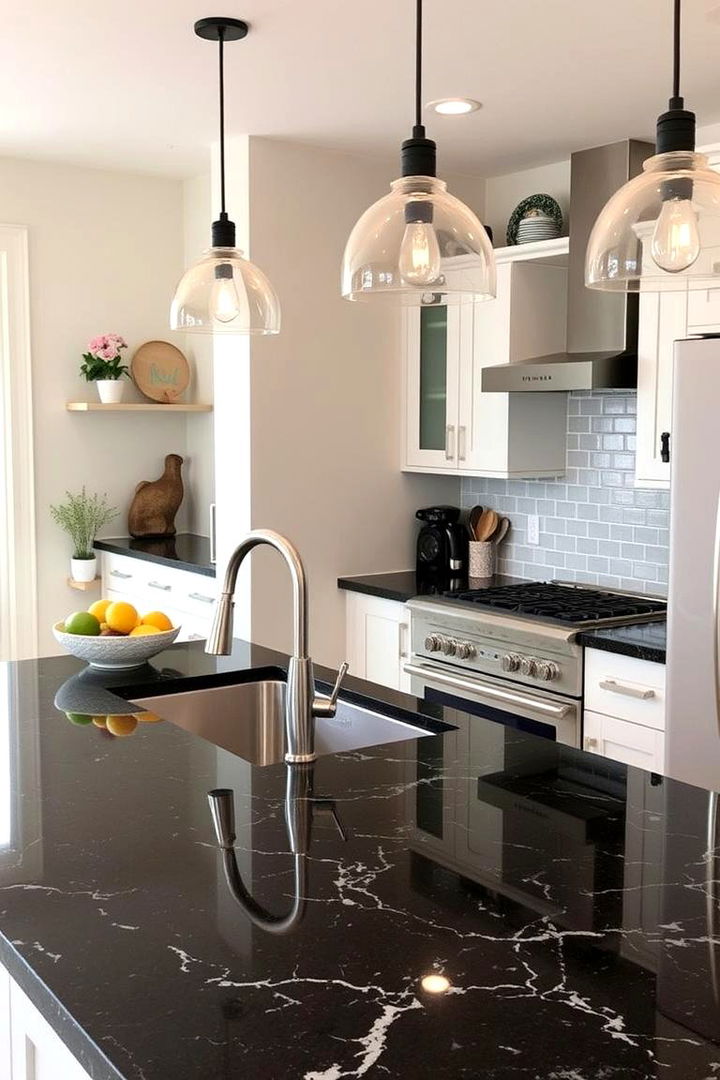 Versatile Functionality - 22 Black Granite Countertops Kitchen Ideas