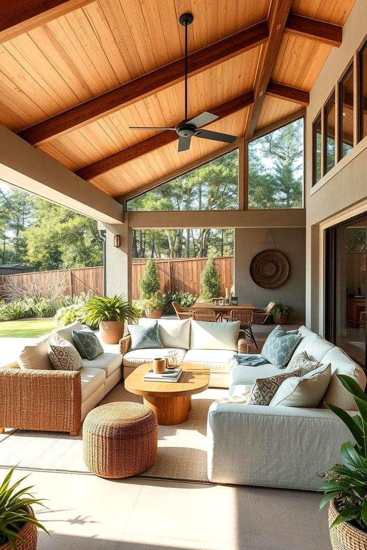 Versatile Indoor Outdoor Sectional Retreat - 22 Sectional Living Room Ideas