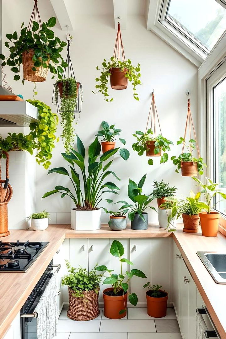Versatile Indoor Plant Displays Enhancing Ambiance - 22 Greenhouse Kitchen Design Ideas