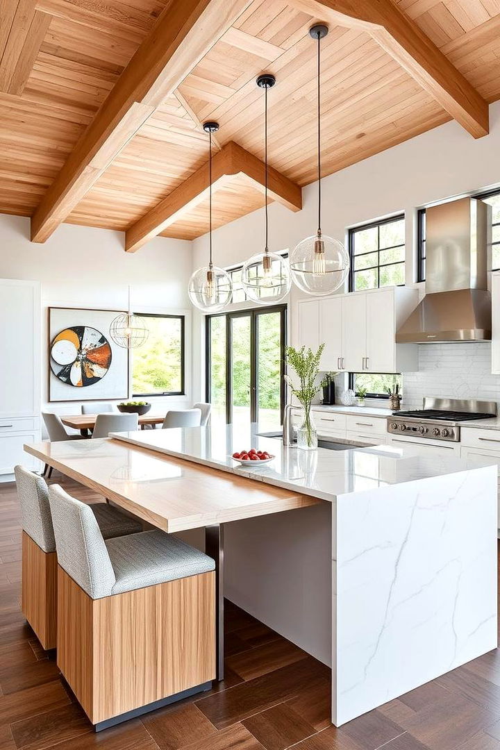 Versatile Island with Seamless Transition to Dining Area - 22 Kitchen Island Ideas With Seating