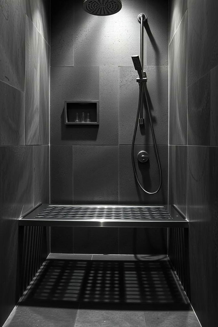 Versatile Metal Shower Bench - 22 Shower Bench Ideas