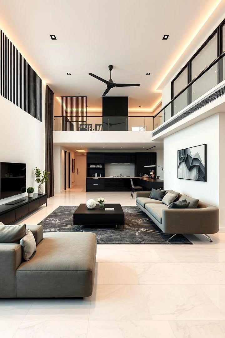 Versatile Multi Functional Area - 22 Cream and Black Living Room Ideas
