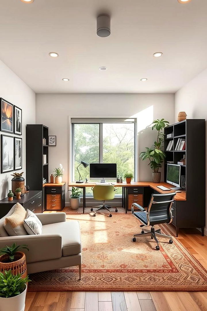 Versatile Multi Zone Layouts - 22 Home Office Decor Ideas