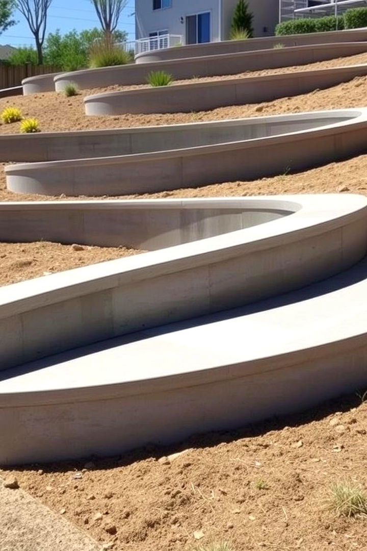 Versatile Poured Concrete - 22 Retaining Wall Ideas for Sloped Backyard