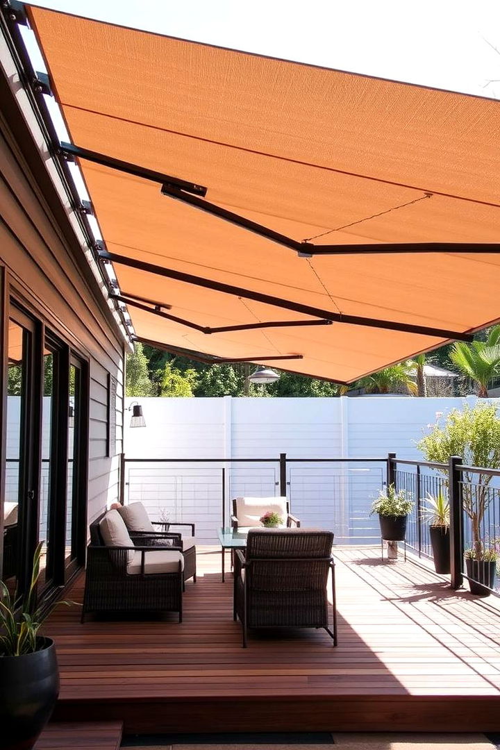 Versatile Retractable Shade System - 22 Covered Deck Ideas