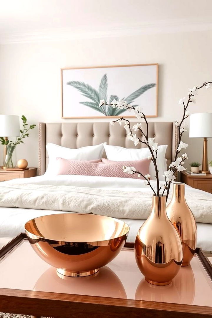 Versatile Rose Gold Accent Pieces - 22 Rose Gold Bedroom Ideas