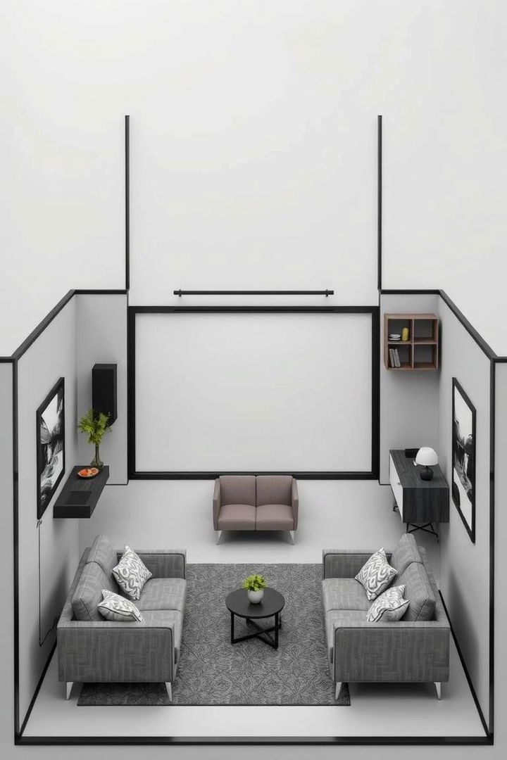 Versatile Space Configurations - 22 Living Room With Grey Walls and Black Trim