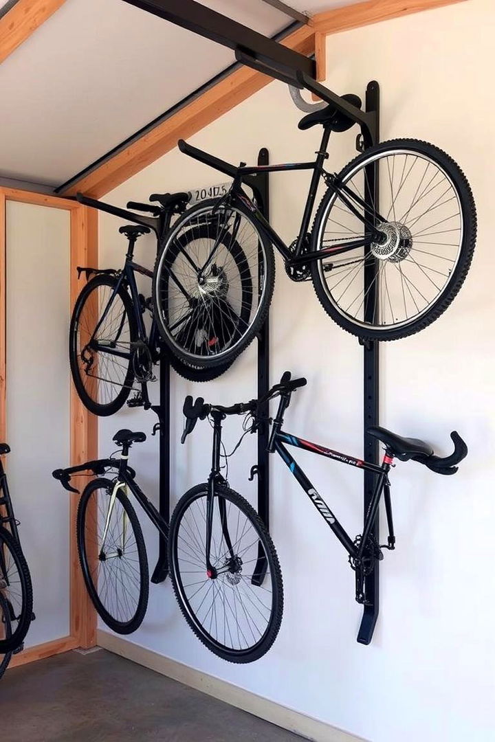 Vertical Biking Racks - 22 Shed Organization Ideas