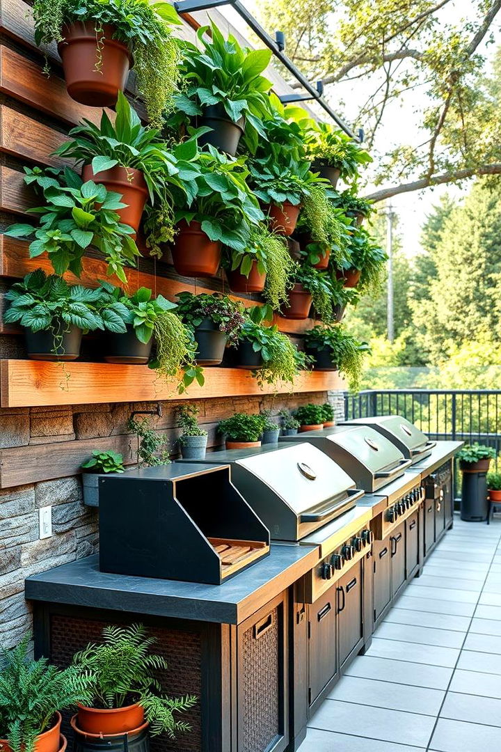 Vertical Garden BBQ Spot - 22 bbq area ideas