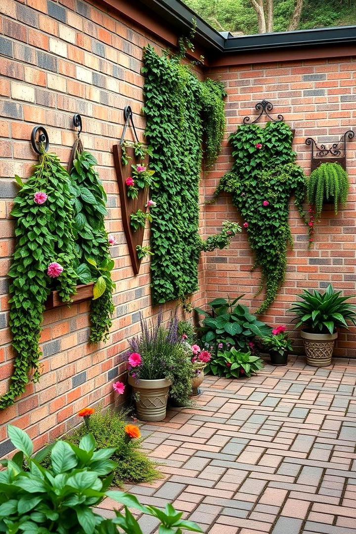 Vertical Garden Brick Fusion - 22 Brick Patio Ideas