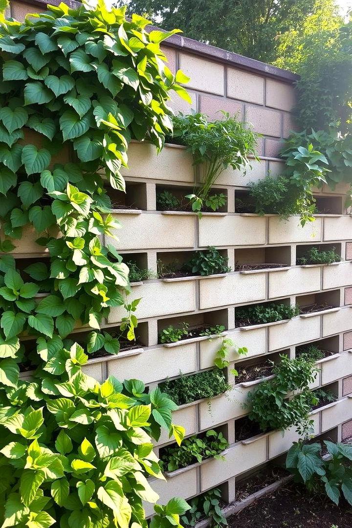 Vertical Garden Cinder Block Fence - 22 Cinder Block Fence Ideas