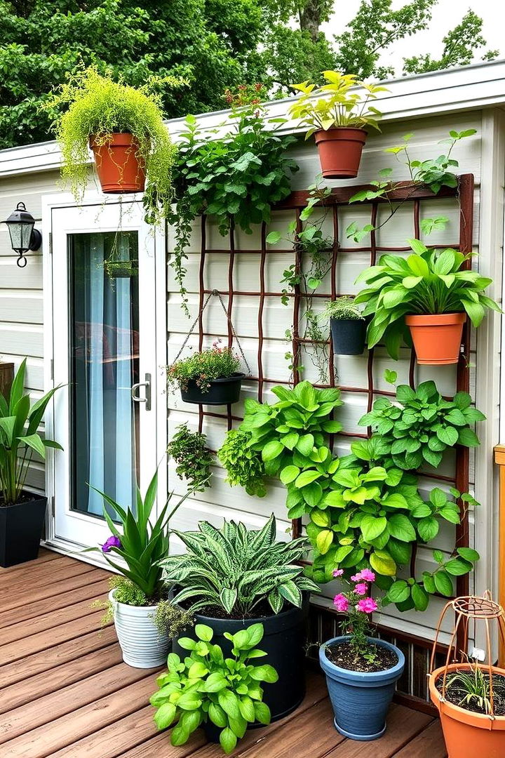 Vertical Garden Enhancements - 22 Mobile Home Deck Ideas