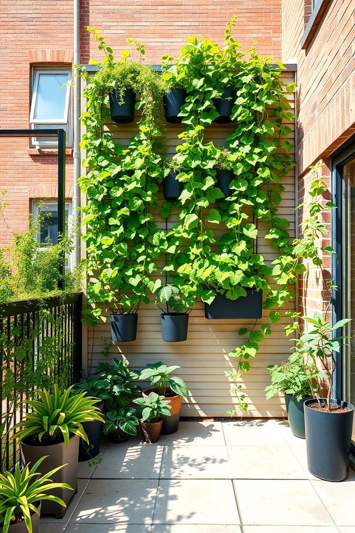 Vertical Garden Haven - 22 townhouse patio ideas