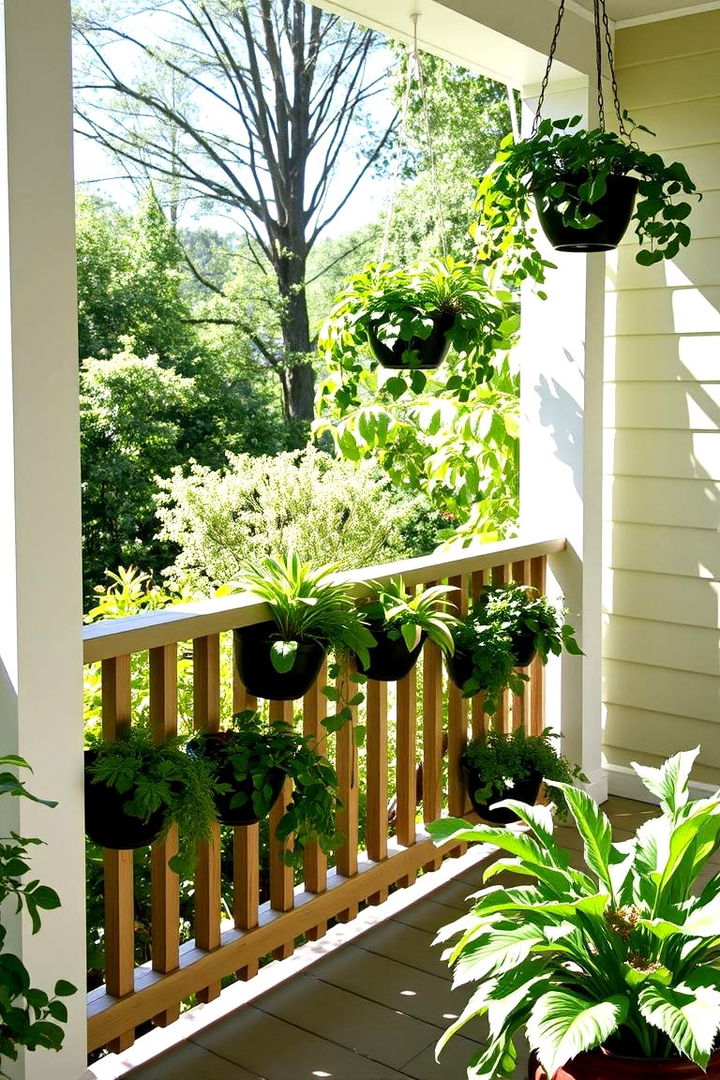 Vertical Garden Integration Railing - 22 Porch Railing Ideas