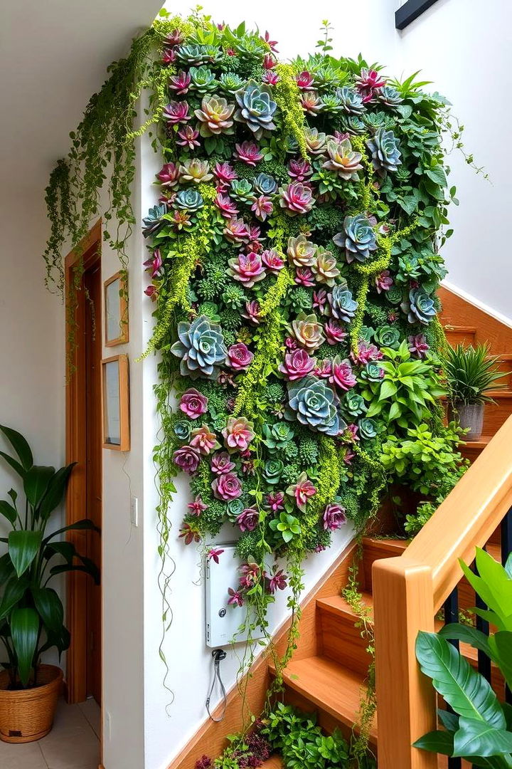 Vertical Garden Oasis - 22 Staircase Wall Ideas
