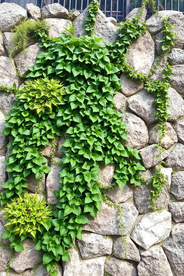 Vertical Garden Wall - 22 Stone Wall Ideas