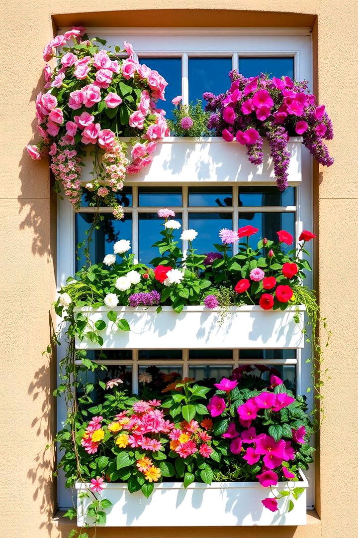 Vertical Garden of Fall Colors - 22 Fall Window Box Ideas