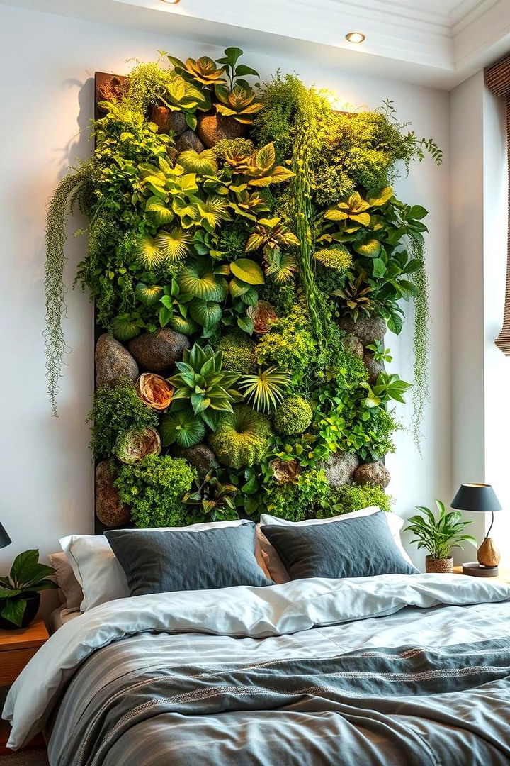 Vertical Indoor Garden Installations - 22 Green Bedroom Ideas