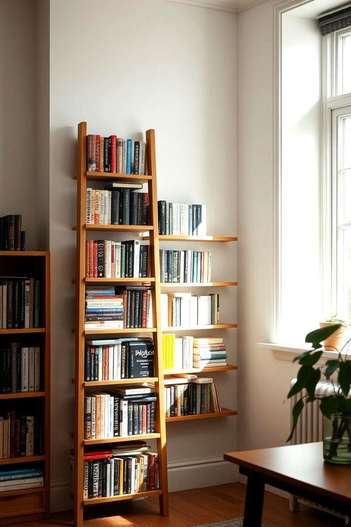 Vertical Ladder Book Rack - 22 Ladder Storage Ideas