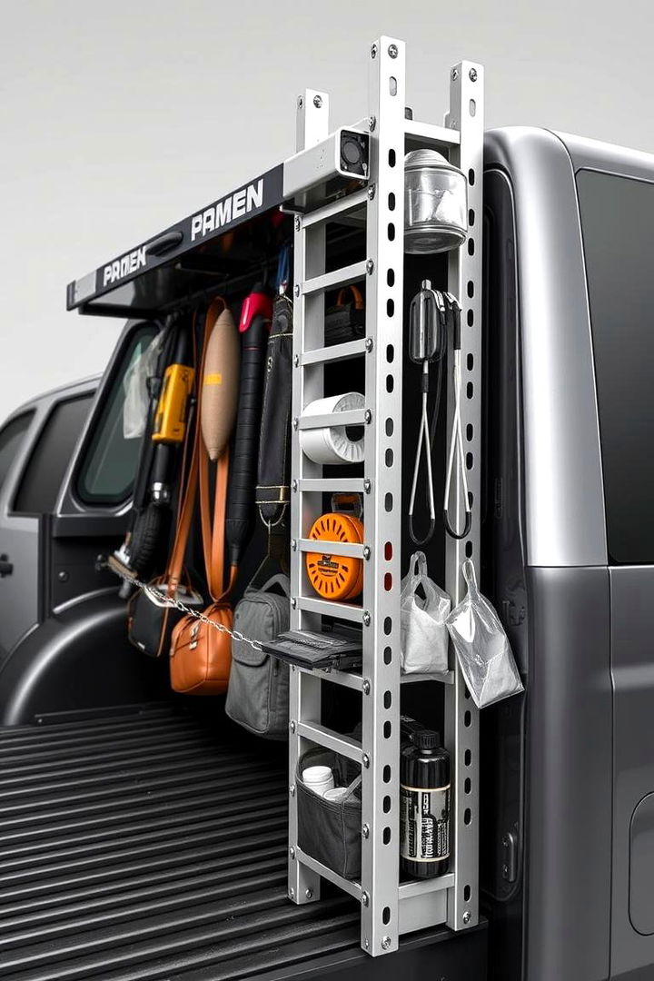 Vertical Ladder Style Storage Racks - 22 Truck Bed Storage Ideas