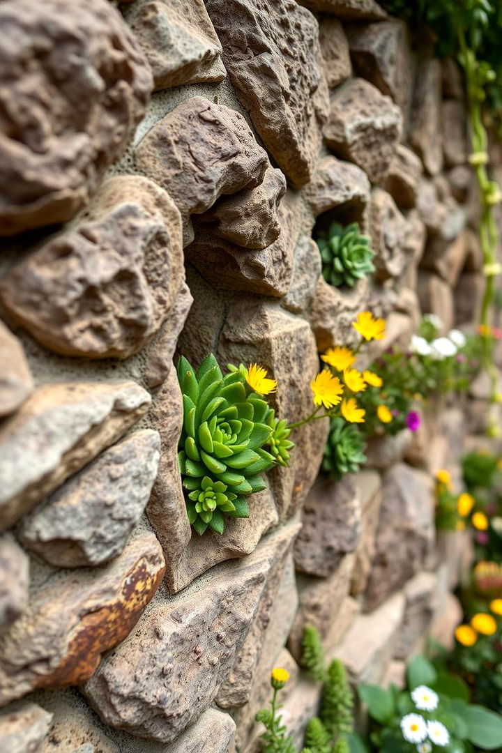 Vertical Rock Gardens - 22 Natural Rock Retaining Wall Ideas