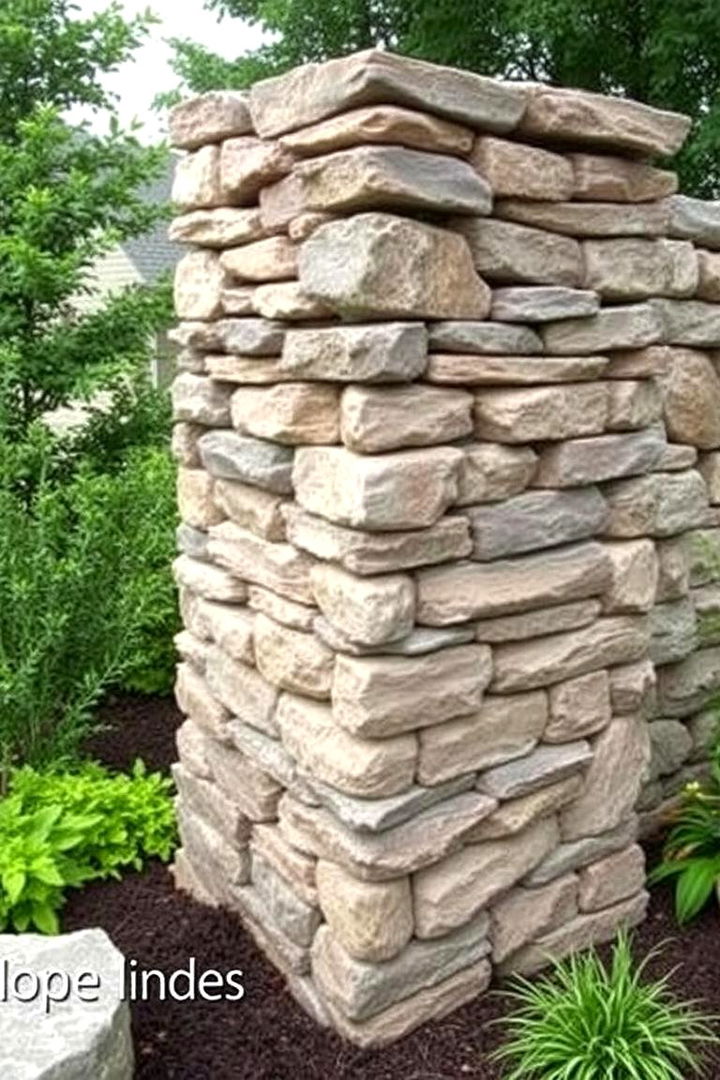 Vertical Stone Wall Accent - 22 Stone Garden Edging Ideas