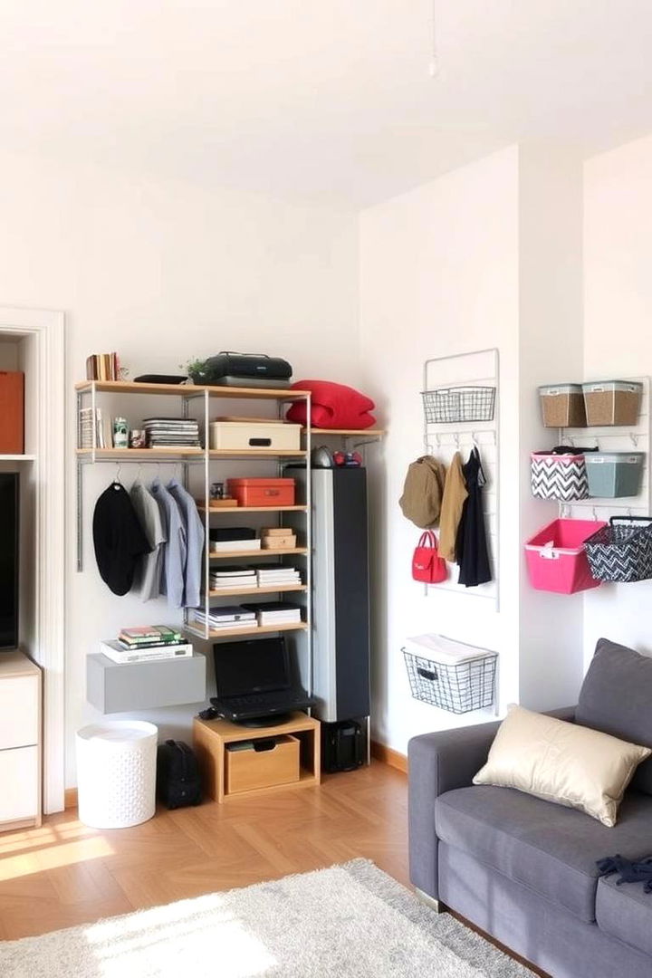 Vertical Storage Solutions - 22 Budget Apartment Living Room Ideas