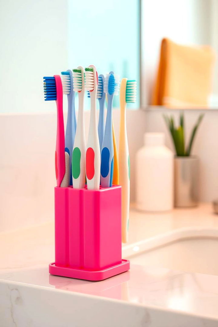 Vertical Toothbrush Organizers for Space Efficiency - 22 Bathroom Counter Organization Ideas