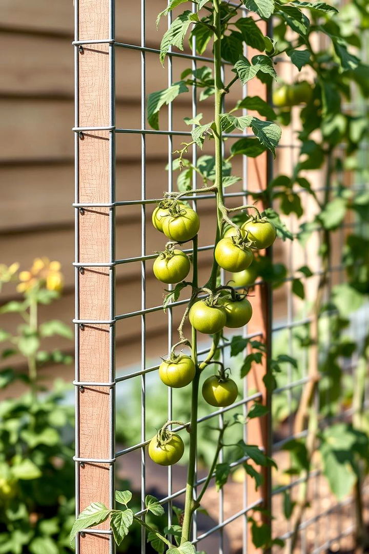 Vertical Wire Tomato Trellis - 22 Tomato Trellis Ideas