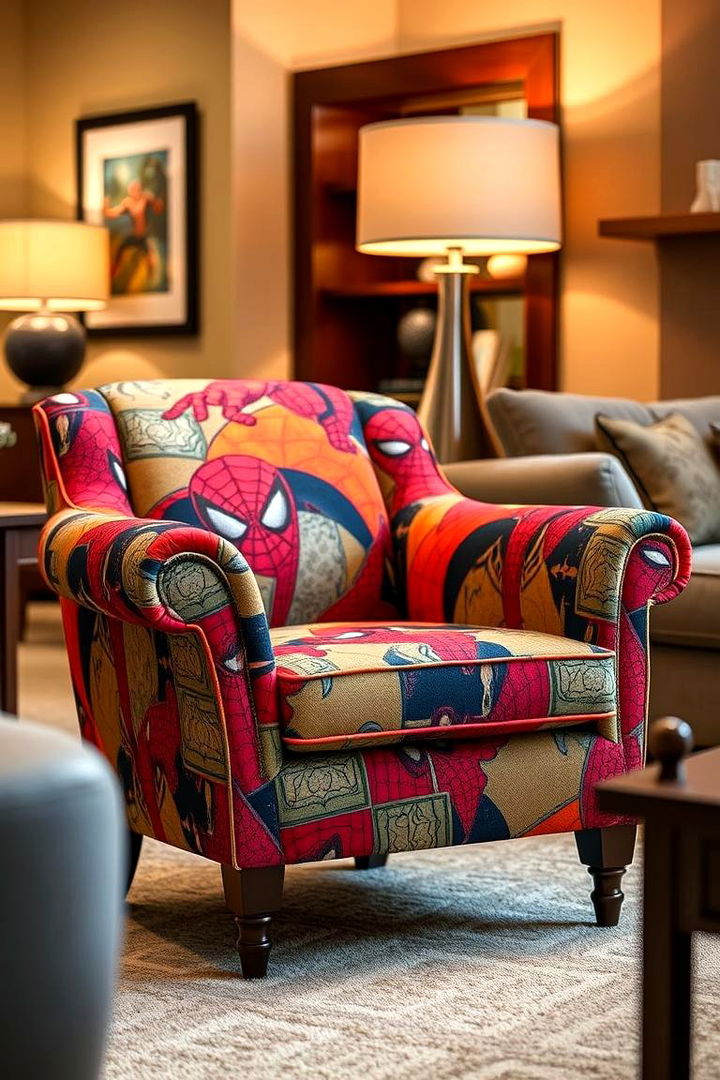 Vibrant Accent Chairs - 22 Spiderman Room Decor Ideas