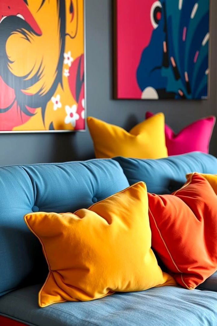 Vibrant Accent Colors in Futon Setups - 22 Futon Bedroom Ideas