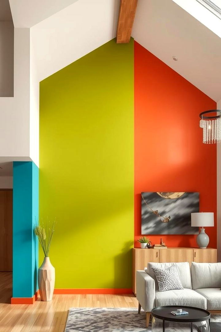 Vibrant Accent Walls - 22 Open Concept Vaulted Ceiling Living Room Ideas