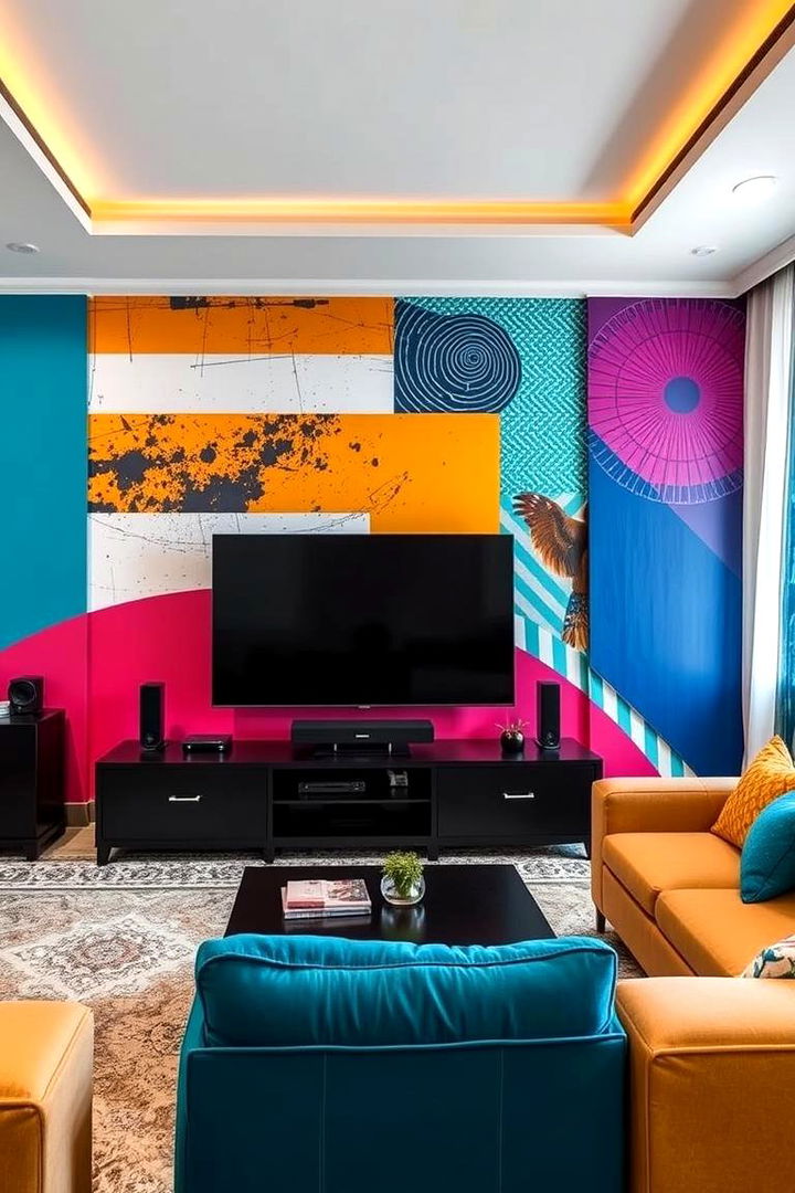 Vibrant Accent Walls - 22 Small Media Room Ideas