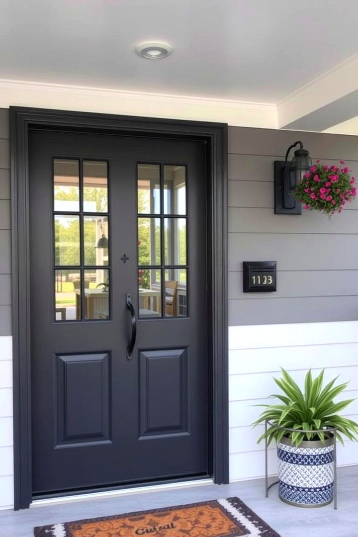 Vibrant Accents Appeal - 22 Dark Gray Front Door Ideas