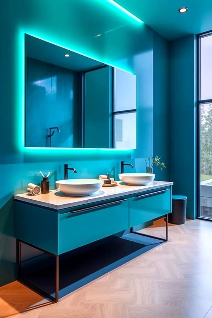 Vibrant Aqua Energy - 22 Blue Bathroom Vanity Ideas