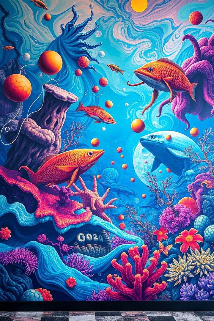 Vibrant Aquatic Fantasy - 22 Pool Murals
