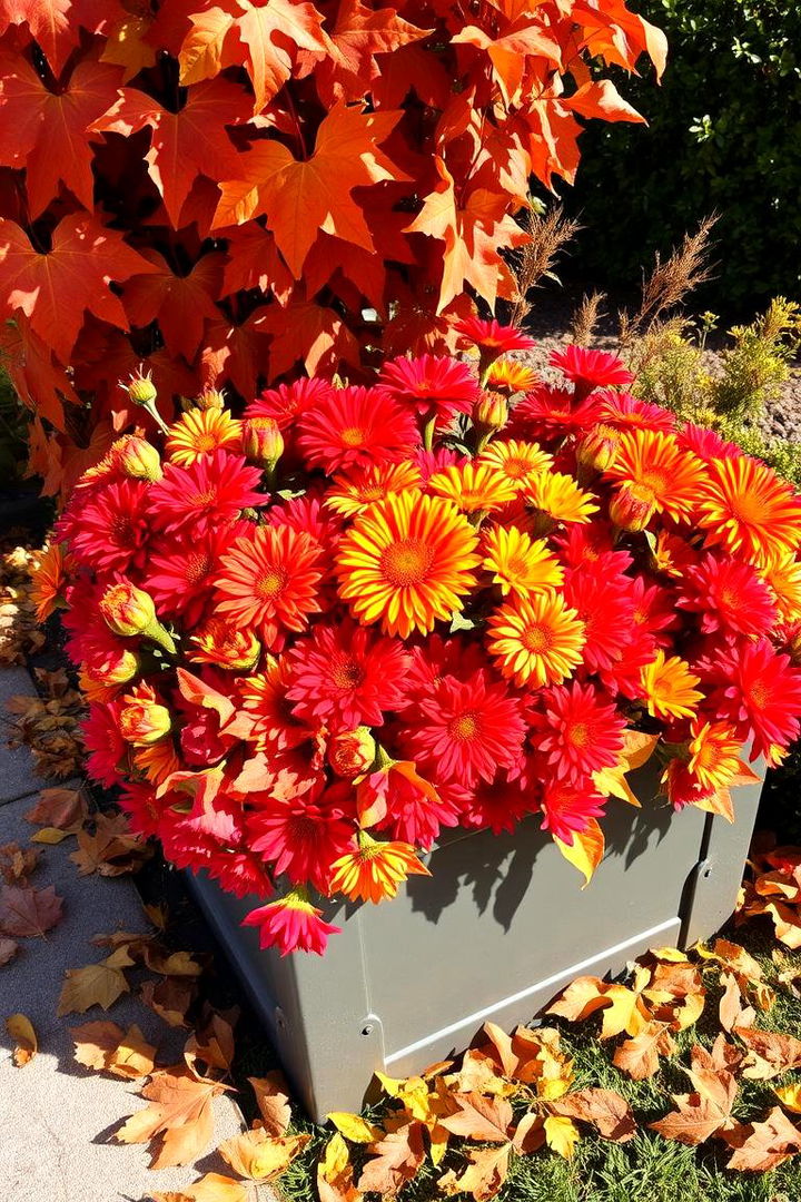 Vibrant Autumn Foliage Mix - 22 Fall Flower Box Ideas