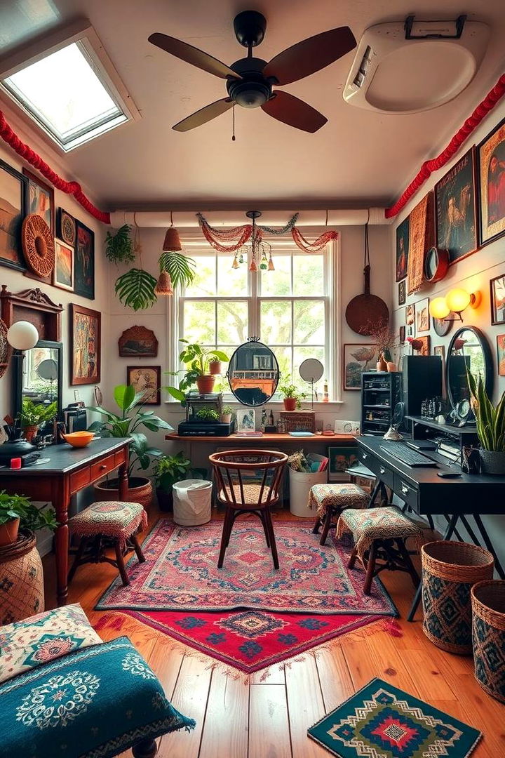 Vibrant Boho Makeup Studio - 22 Makeup Room Ideas